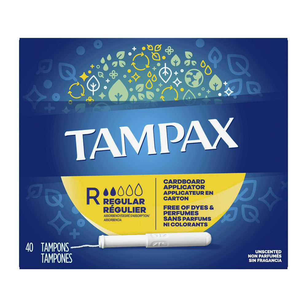Tampax Tampons With Biodegradable Applicator, Regular Absorbancy - 40 Each